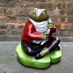 Unique Frog Statue Concrete Sculpture Cement Figurine Handmade Decoration Frog Lover Gift Garden & Home Ornament Yard Art - thumbnail 1
