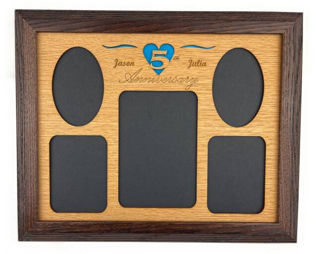 5Th Anniversary Picture Frame - 11x14 Holds 5x7 & 3x5 Photos Wedding Gift, 5 Year - image 1