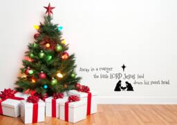 Away in A Manger Wall Decal - Christmas Nativity Vinyl Art - thumbnail 1