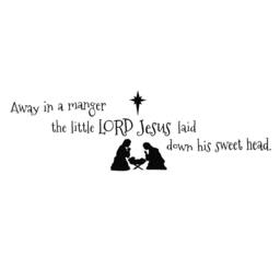 Away in A Manger Wall Decal - Christmas Nativity Vinyl Art - thumbnail 2