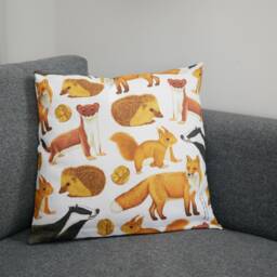 British Mammal Cushion Cover - Wildlife Inspired Gift With Eco Friendly, Plastic Free Packaging - thumbnail 1