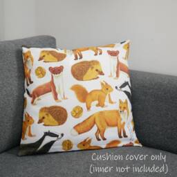 British Mammal Cushion Cover - Wildlife Inspired Gift With Eco Friendly, Plastic Free Packaging - thumbnail 2