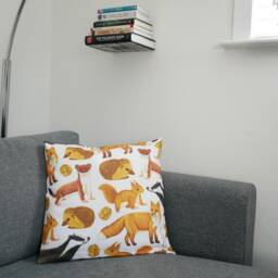 British Mammal Cushion Cover - Wildlife Inspired Gift With Eco Friendly, Plastic Free Packaging - thumbnail 3