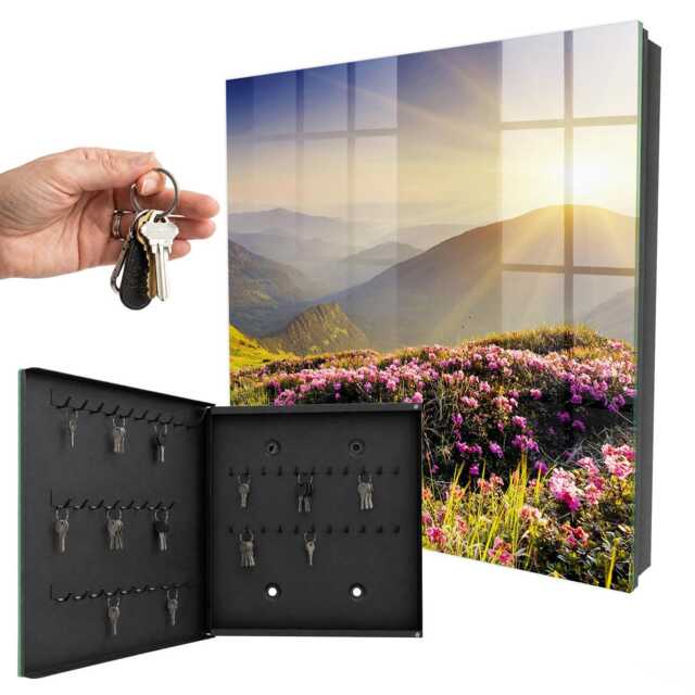 Mountain East Wall Mounted Key Cabinet, Green Box For Home, Photographic Landscapes, Nature Lovers - image 1