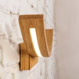 Handcrafted Curved Wood Sconce Led Vanity Light For Modern, Industrial & Mid-Century Decor - thumbnail 3