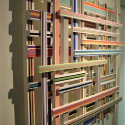 Sold Hand Cut Wood & Paper Wall Sculpture, Modern Mixed Media Art - thumbnail 2