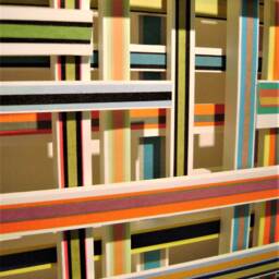 Sold Hand Cut Wood & Paper Wall Sculpture, Modern Mixed Media Art - thumbnail 4