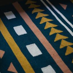 Tribal Handcrafted Flatwoven Modern Kilim Rug Wool Area Rug Runner Aztec Boho Style Indigo 5x7 6x9 8x10 9x12 Living Room Decor Spring - thumbnail 3
