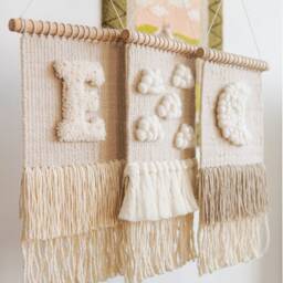 Personalised Initial Woven Wall Hanging, Custom Letter Nursery Decor, Weaving Tapestry, Fiber Art - thumbnail 4