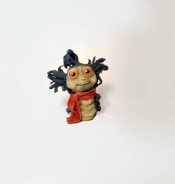 Labyrinth - Ello Worm. Handmade Polymer Clay Action Figure. Unique Collectible - image 1