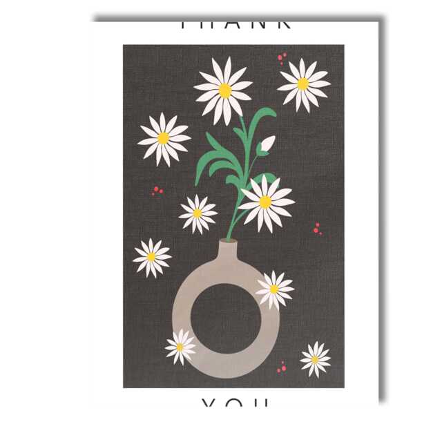 White Daisy Floral Arrangement in Modern Ceramic Ring Vase Canvas Wall Art Print Decor Picture Ready To Hang - image 1
