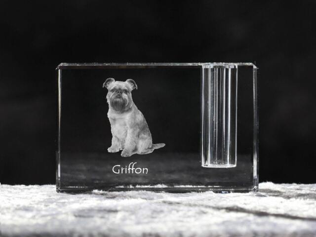 Brussels Griffon, Crystal Pen Holder With Dog, Souvenir, Decoration, Limited Edition, Collection - image 1