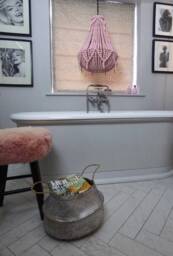 Flamingo Pink Wooden Beaded Chandelier - thumbnail 2