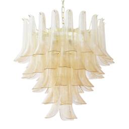 Petali Suspension Lamp ??70 cm Made in Italy Murano Glass Gold, Vintage Style Chandelier - thumbnail 3