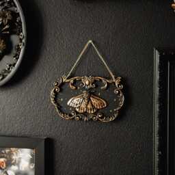 Moonlit Wings Ornate Moth Wall Hanging/Gothic Decor, Celestial Plaque, Gold Or Silver Art, Gallery Gap Filler - thumbnail 2