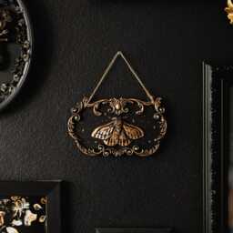 Moonlit Wings Ornate Moth Wall Hanging/Gothic Decor, Celestial Plaque, Gold Or Silver Art, Gallery Gap Filler - thumbnail 3