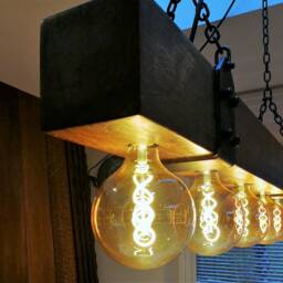 Rustic Oak Beam Chandelier 5-Bulb Farmhouse Ceiling Light - thumbnail 4