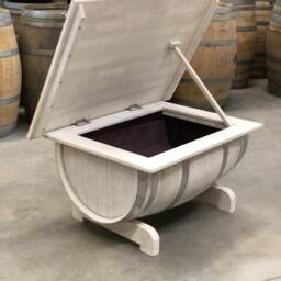 Wine Barrel Chest Coffee Table Foldable Oiled - thumbnail 4