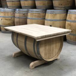 Wine Barrel Chest Coffee Table Foldable Oiled - thumbnail 3