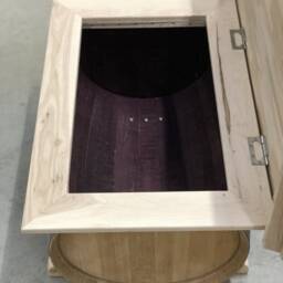 Wine Barrel Chest Coffee Table Foldable Oiled - thumbnail 2