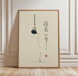 Zen Tea Ceremony Poster, Japanese Minimalist Wall Art Print - thumbnail 1