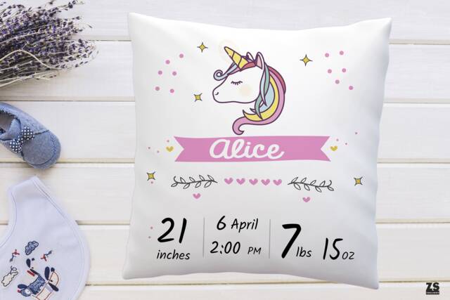Custom Birth Announcement Pillow, New Baby Gift, Keepsake Pillow - image 1