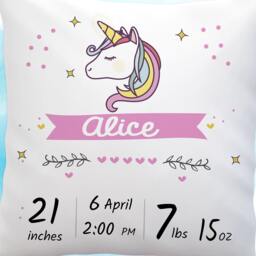 Custom Birth Announcement Pillow, New Baby Gift, Keepsake Pillow - thumbnail 3