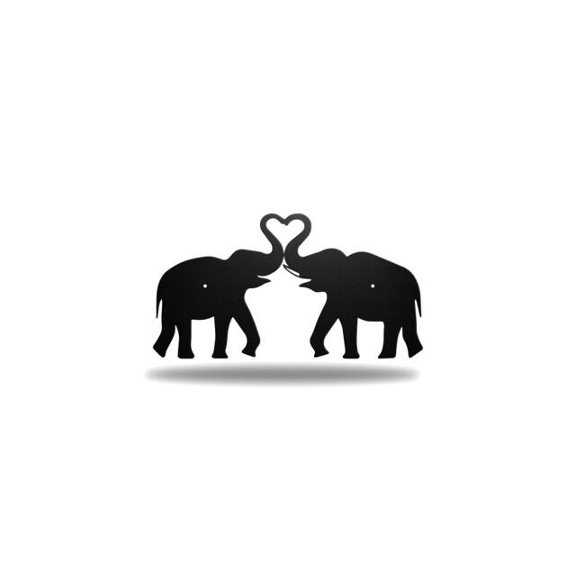 Elephants Heart Metal Wall Art