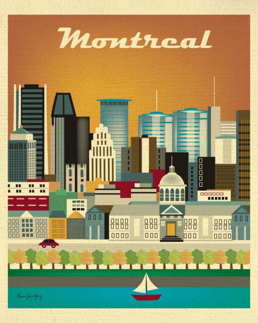 Montreal Skyline Art Print, Wall Art, Canada, Artwork, Poster, City Print - Style E8-O-Mo - image 1