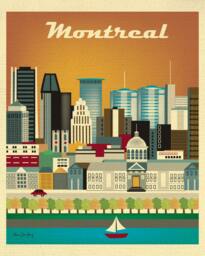 Montreal Skyline Art Print, Wall Art, Canada, Artwork, Poster, City Print - Style E8-O-Mo - thumbnail 1