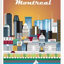 Montreal Skyline Art Print, Wall Art, Canada, Artwork, Poster, City Print - Style E8-O-Mo - thumbnail 2