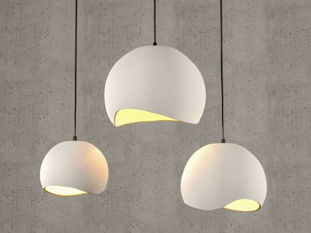 Modern Ceramic Pendant Light, Wabi-Sabi Organic Home Decor, Hardwired/Plug in - Naaya Orbic Infinity - image 1