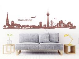 Wall Sticker Skyline D??sseldorf City Panorama Silhouette Wall Decal Tattoo - W122B - thumbnail 1