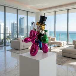 The Balloon Tycoon Mr Monops Pop Art Sculpture Chrome Finish, Alec Monopoly Inspired - thumbnail 3