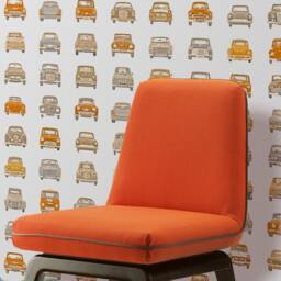 Kids Vintage Cars Playroom Wallpaper, Fun Race Toddler Wallpaper For Baby Boys, Nursery Removable Wall Mural - thumbnail 3