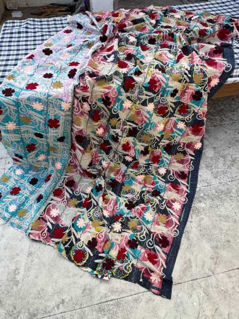 Soft Cotton Kantha Suzani Quilt Boho Home Bedding - image 1