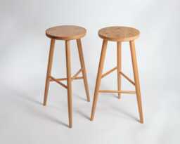 Kitchen Bar Stool Made From Solid Oak, Ash Or Walnut