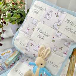 Personalised Bunny Memory Cushion - Newborn Baby Gift, Woodland Nursery - thumbnail 2