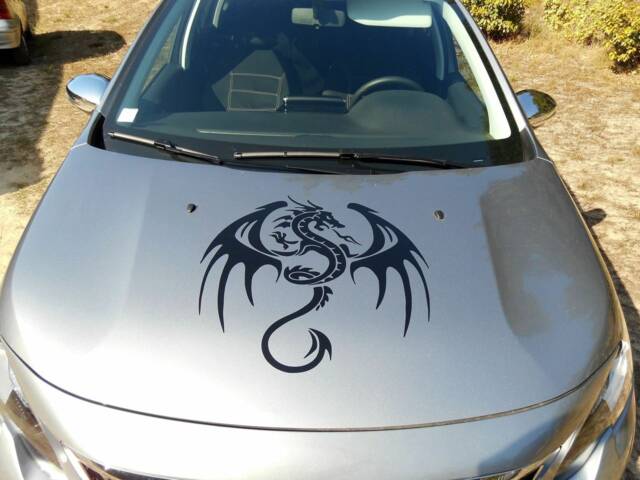 Large 22 X Dragon Decal Vinyl Car Bonnet Side Sticker Wall Art Animal Graphic Silhouette Van Lorry Motorhome Campervan - image 1