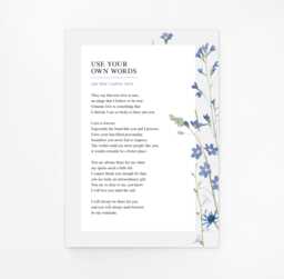 Personalised Floral Illustration Poem Print Use Your Own Words Custom Made Poster Wedding Anniversary Funeral Reading Gift - thumbnail 1