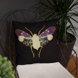 Purple Insect Cushion, Whimsical Decor, Handmade Housewarming Gift, Home Decor Pillow For Bedroom, Couch, Or Sofa. Decorative Cushions - thumbnail 2