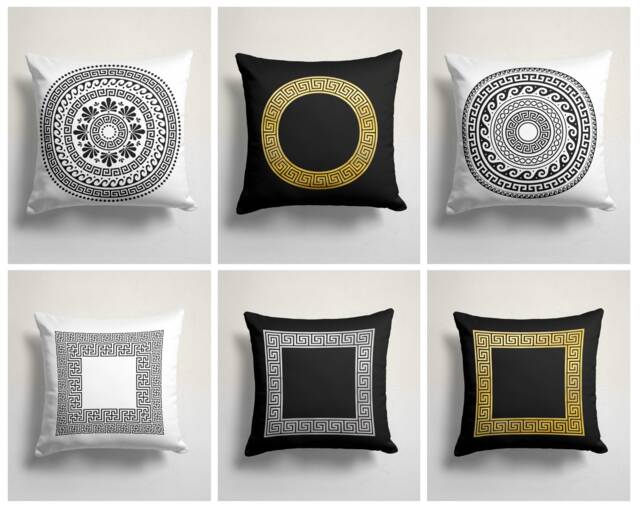 White Black Square Yellow Geometric Pillow Cover-Home Office Decorative Cover/Gift Pillow/Handmade Material/Outdoor Accessory - image 1