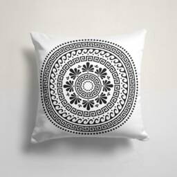White Black Square Yellow Geometric Pillow Cover-Home Office Decorative Cover/Gift Pillow/Handmade Material/Outdoor Accessory - thumbnail 2