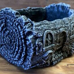 stone Garden Tree House Log Planter Plant Pot Ornament - thumbnail 2