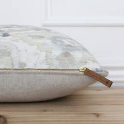 Neutral Medallion Pillow Cover Farmhouse Traditional Modern Throw Lumbar - Olivia - thumbnail 2