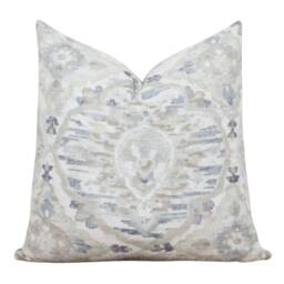 Neutral Medallion Pillow Cover Farmhouse Traditional Modern Throw Lumbar - Olivia - thumbnail 3