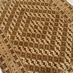 Brown Beige Hand-Knotted Wool Rug 4.9x6.5 Ft Geometric Tribal Afghan Rug - thumbnail 2