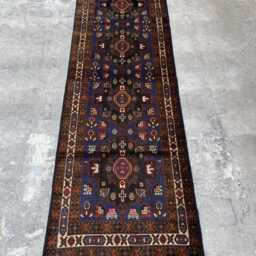 3'2x9'6 Baluchi Runner Rug - Hand-Tufted Wool Tribal , Timeless Oriental Beauty, Boho Floral Design Kitchen Hallway - thumbnail 2