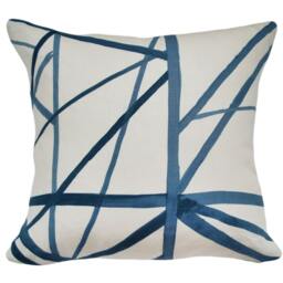 Kelly Wearstler Channels Pillow Cover Blue Geometric Linen Toss - thumbnail 2