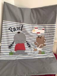 Baby/ Children Patchwork Blanket Bedspread Baby Blue/Gray 135x100cm - thumbnail 1